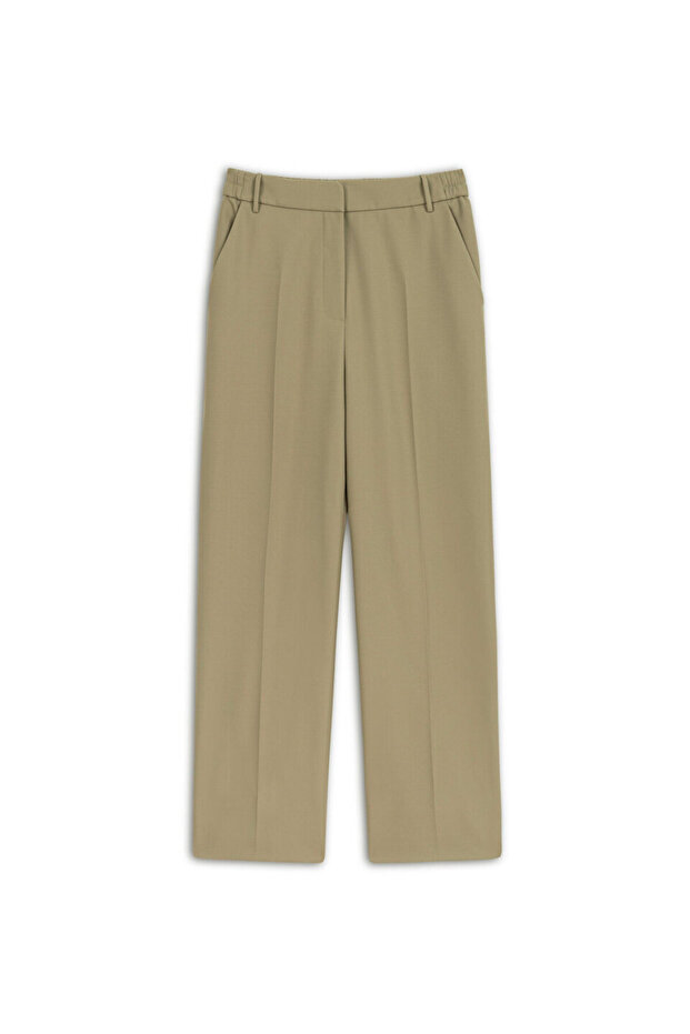 Straight fit elastik bel pantolon - 3