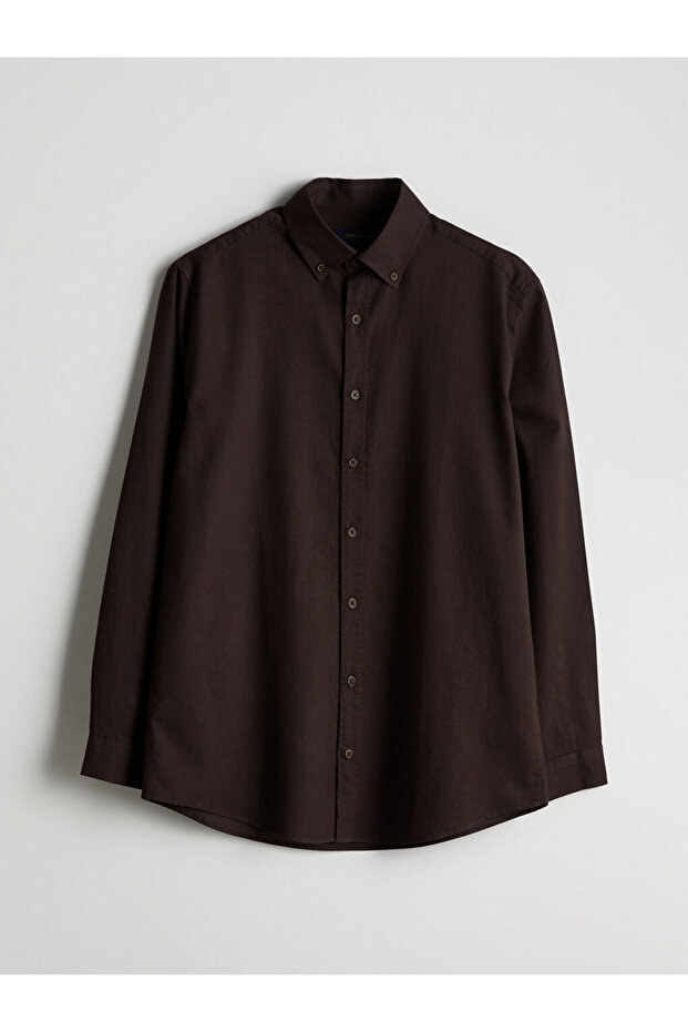 Slim Fit Long Sleeve Oxford Men's Shirt