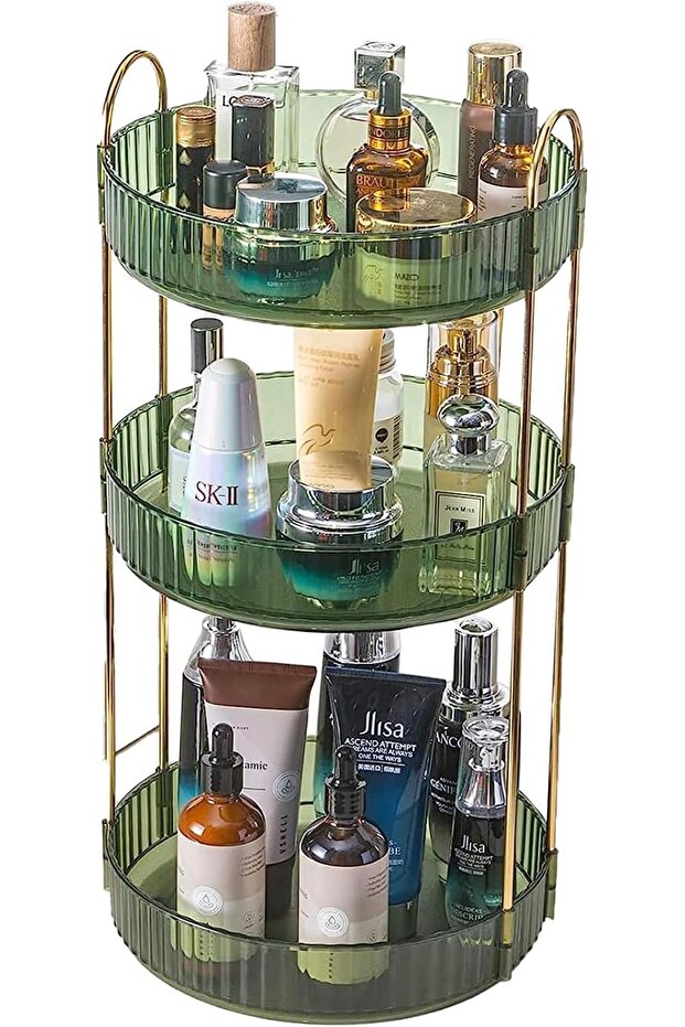 Rotating Cosmetic Organizer from ET Live with 3 Layers High Capacity for Makeup, Skincare, and Perfu