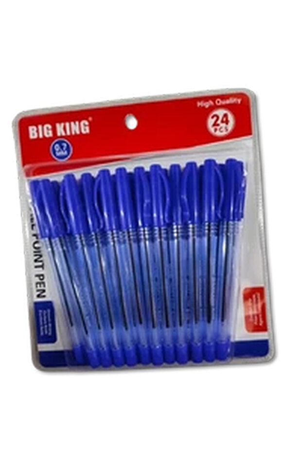 Smooth Writing Office Document Blue Ink Ballpoint Pens Box (24 Pack, K-111-24)