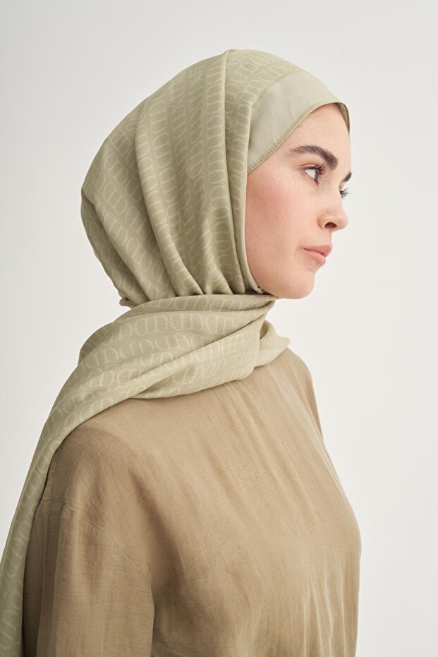 Vector Monogram Floş Şal Soft Yeşil - 4