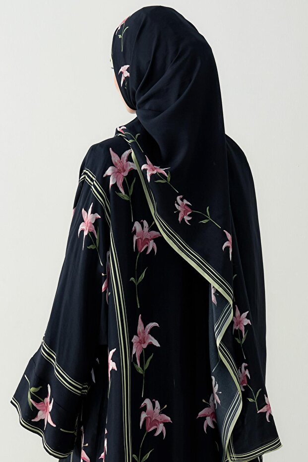Blooming Monogram Floş Şal Siyah - 3