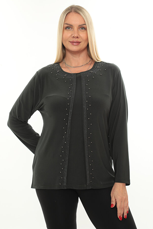 Team Look Blouse Evening Dress Beaded Stylish Mother Blouse