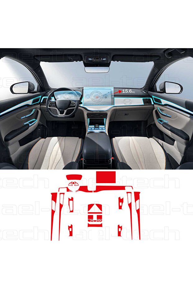 BYD Seal Udm 2025 متوافق مع نظام الملاحة مقاس 15.6 بوصة، ومؤشر رقمي، وواقي بيانو أسود