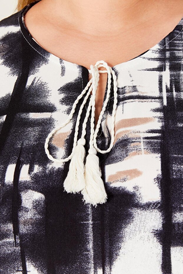 تونيك نسائي برباط مقاس كبير - 3