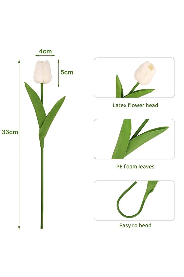 Buchet 20 lalele, SINBINTA, Alb - 3