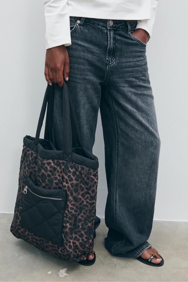 Çift taraflı kapitone shopper çanta - 4