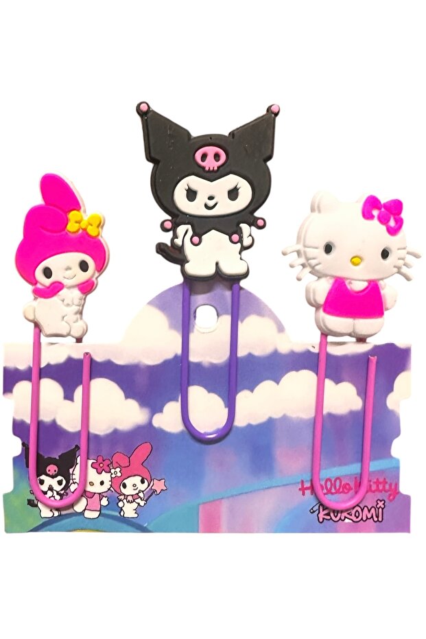 Kuromi hello kitty my melody bookmark / paperclip 3-piece set