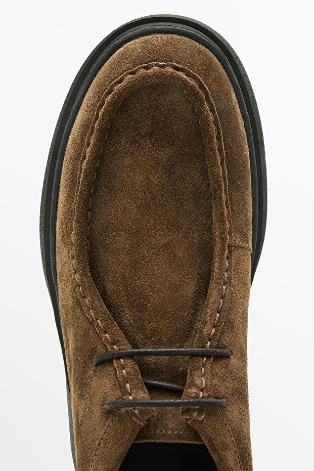 Burnu dikişli kalın süet bilekte bot - 5