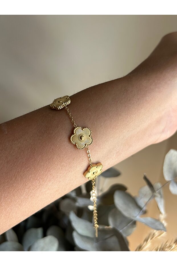 Çelik Yonca Bileklik - 3