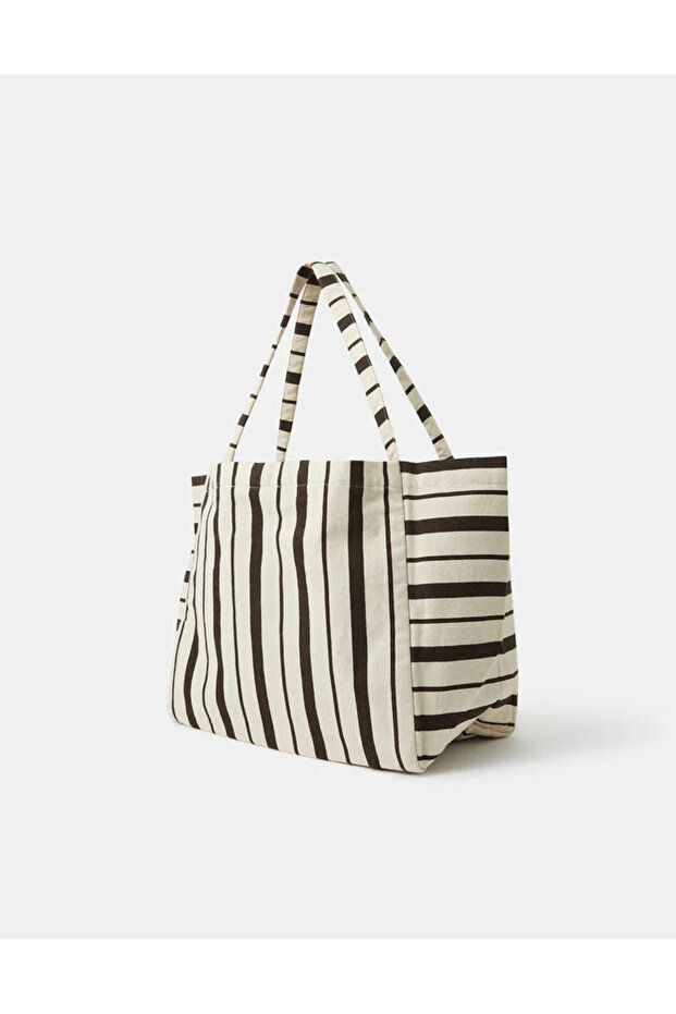 STRIPE PALM SHOPPER Natural - 3