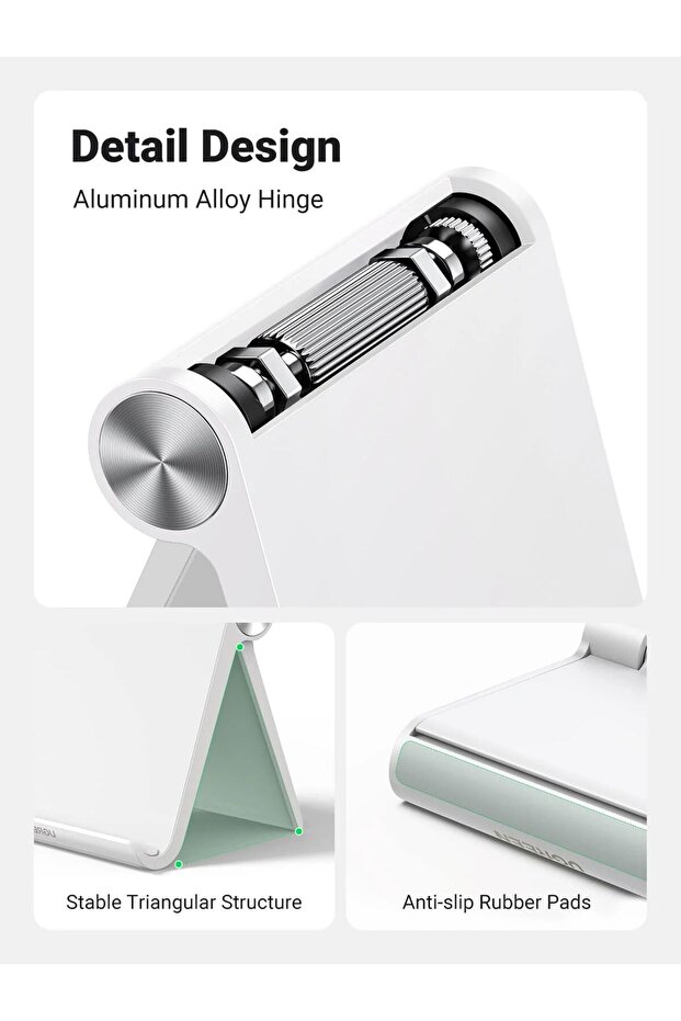 حامل تابلت قابل للطي - حامل تابلت عالمي قابل للتعديل، أبيض - 7