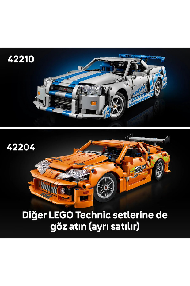 ® Technic™ Daha Hızlı Daha Öfkeli Nissan Skyline GT-R (R34) Araba 42210- 18+ Model Yapım Seti(1410P) - 11