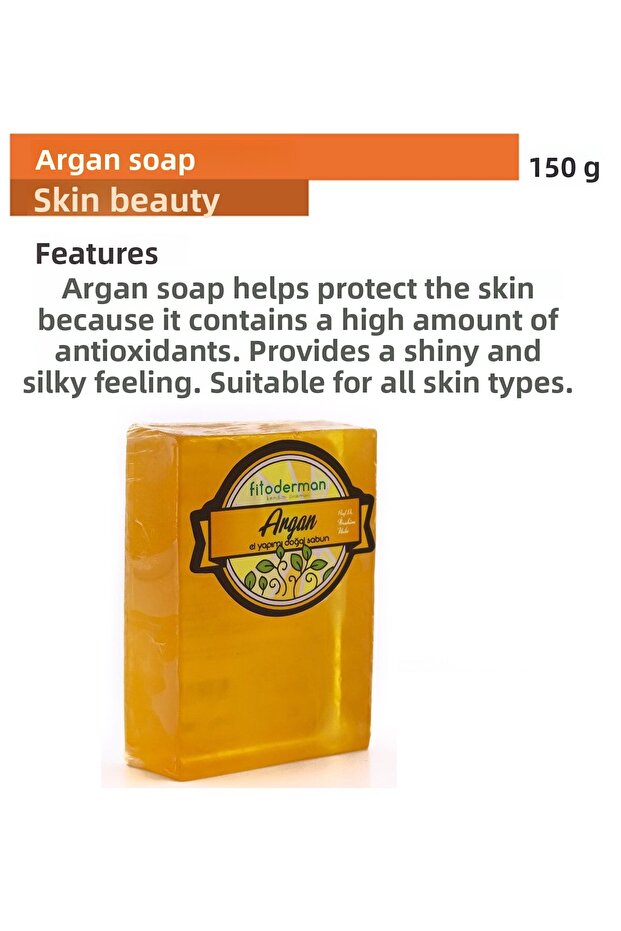 Natural Vitamin E Moisturizing Repair Skin and Hair Regenerating Argan Care Soap 150 Gr