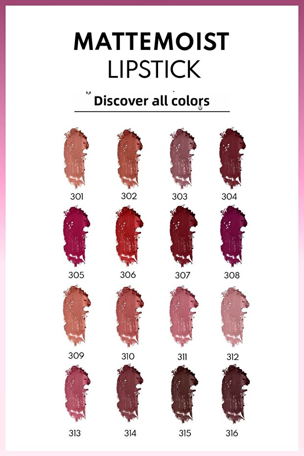 Mattemoist Lipstick Matte Finished Lipstick 308 Brand - Dark Purple - 3