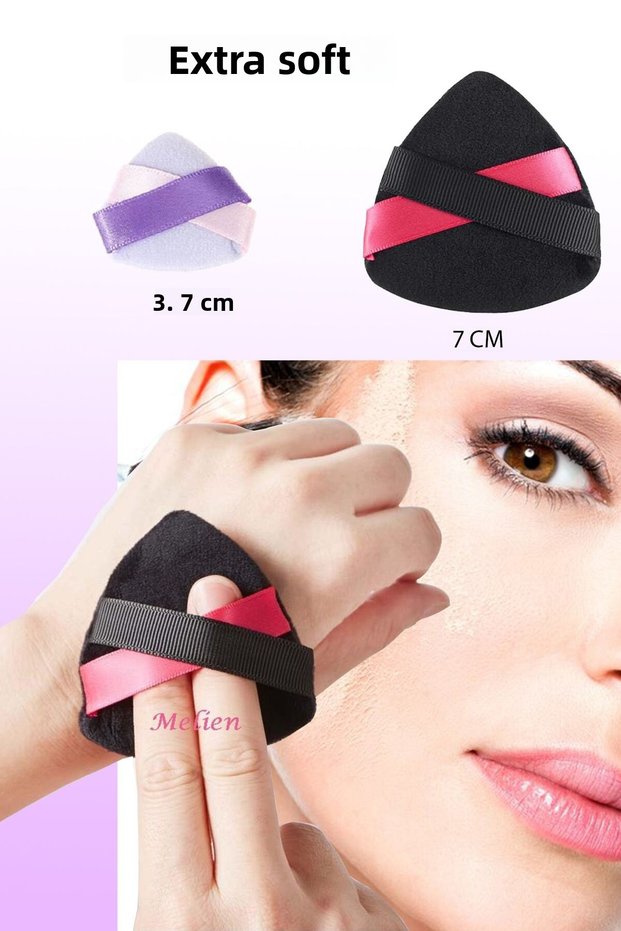 1 Pcs. Black 1 Pcs. Lilac Cotton Washable Velvet Puff Face Contour Makeup Cloth Sponge Cosmetic Foundation