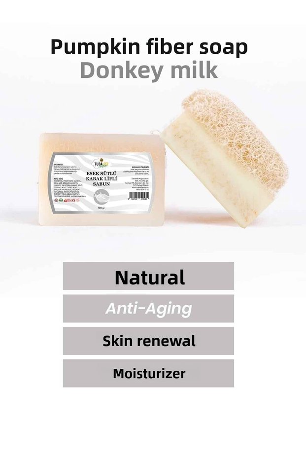 Donkey Milk Pumpkin Fiber Natural Exfoliating Skin Renewing Soap