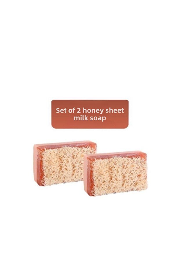 100% Handmade Natural Pumpkin Fiber Honey Donkey Milk Soap 2 Pack 240 Gr