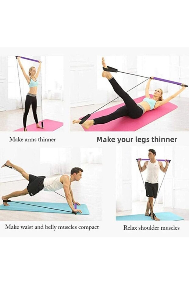 Squat Pilates Studio Home Fitness Exercise Bar Hip and Glute Firming Pilates Bar Plates