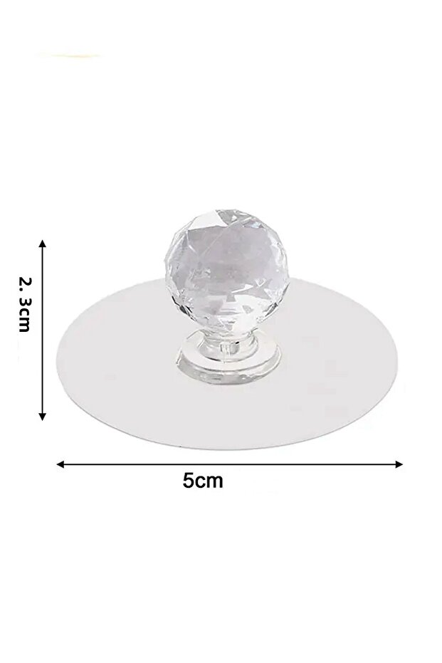 1 Pc Adhesive Handle, Cabinet Drawer Handle, Trash Can Lid Handle - Adhesive Crystal Handle - 2
