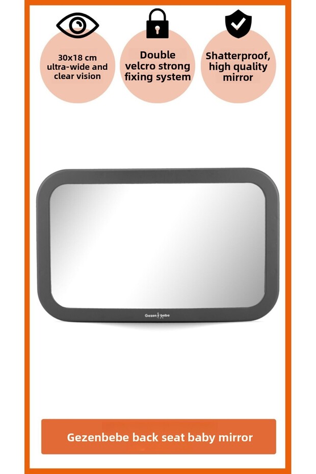 360 ° Rotating Wide Angle Rear Seat Baby Mirror – Easy Assembly, Clear Vision, Baby Mirror for Car