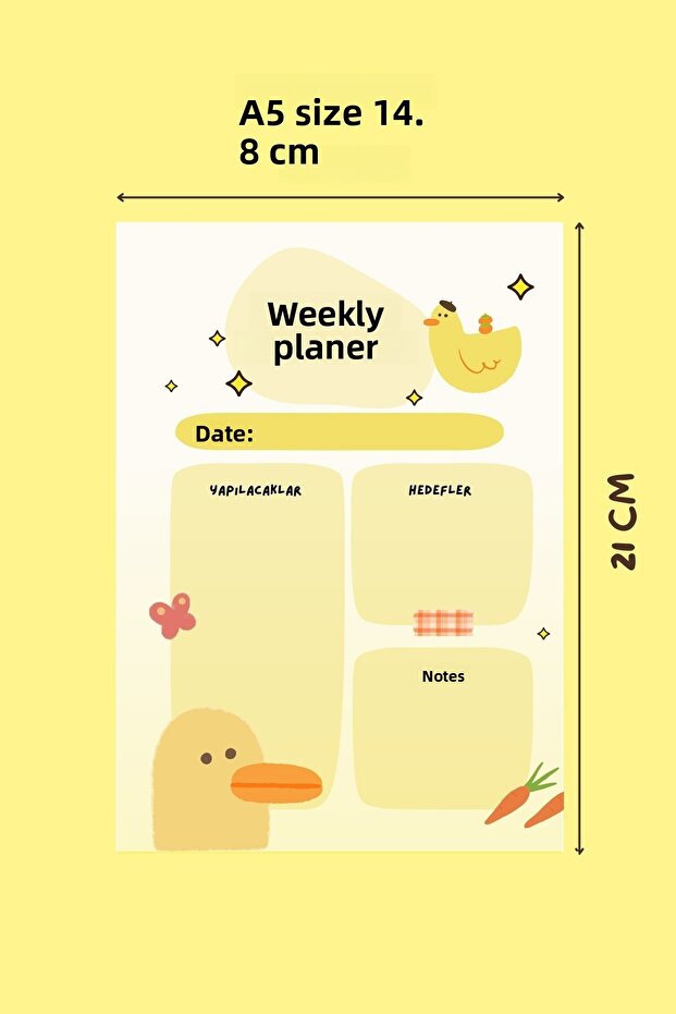 Duck Patterned A5 Notepad, Memo Pad, Note Paper, Notepad, Check List, School Notebook, Planner - 2