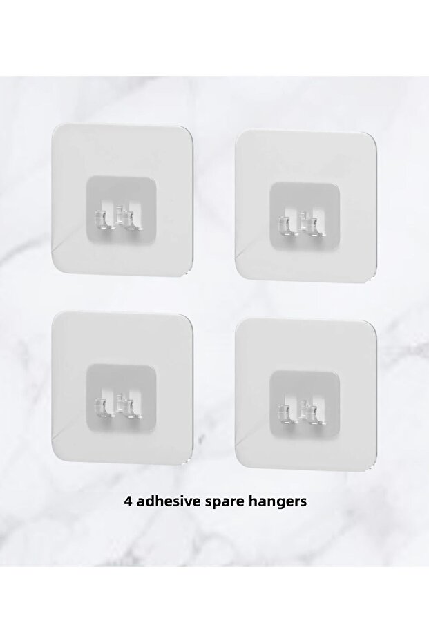 Super Strong Adhesive Bathroom Hanger Sticker 4 Pack Replacement Shelf Holder and Hanger