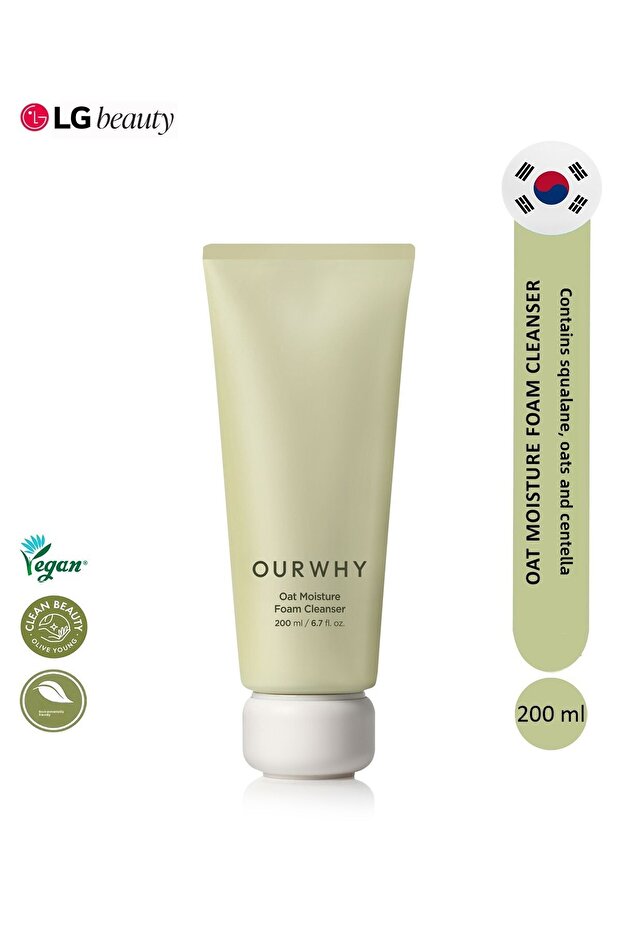 Oat Moisture Foam Cleanser Cleansing Foam Containing Squalene 200ml - 1