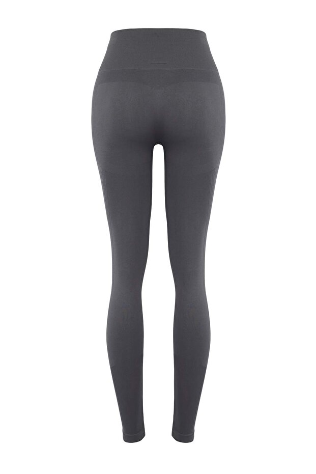 Antrasit Seamless/Dikişsiz Tam Boy Örme Spor Tayt THMAW26TY00003 - 6