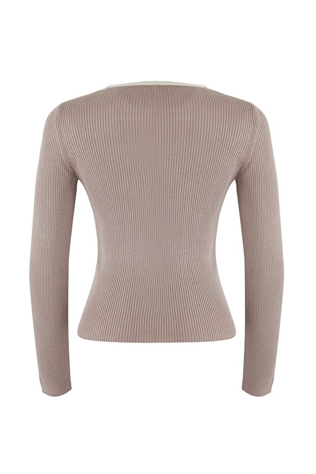 Wardrobe Essentials Beig Interlaced Strickbluse-Pullover | TWOAW26KZ00022 - 6