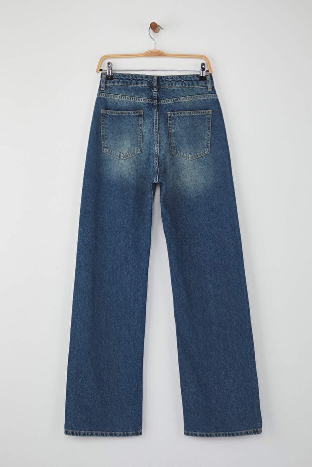 Mavi Yüksek Bel Geniş Paça Wide Leg Jeans TWOAW26JE00082 - 6