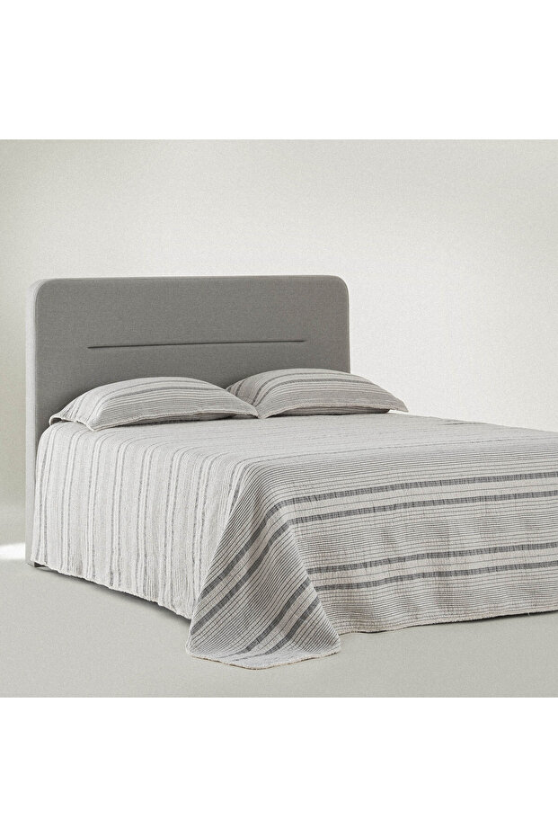 Hivda Double Bedspread 100% Organic Cotton Muslin Filled Gray 240X260 cm
