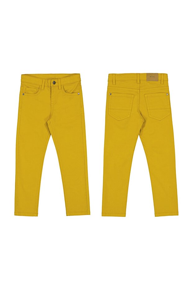 Boy's Yellow Trousers Slim Fit 5 Pockets