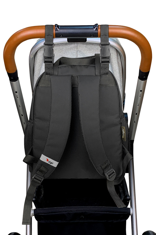 Popi Anne Bebek Bakım Ve Sırt Çantası Siyah – Termal Biberon Bölmeli Geniş Hacimli Şık Tasarım - 4