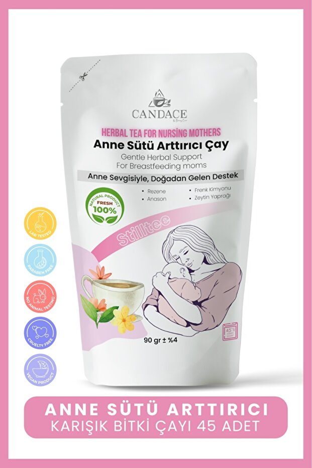 Candace Emziren Anneler İçin Süt Arttırıcı Bitki Çayı 45 Adet