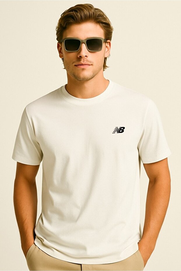Nb Classic Basic Logo Erkek Beyaz Tshirt - 3