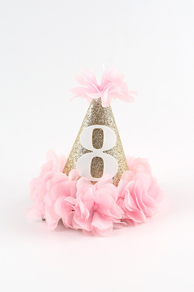 Pink 8 Years Funnel Birthday Clip Buckle