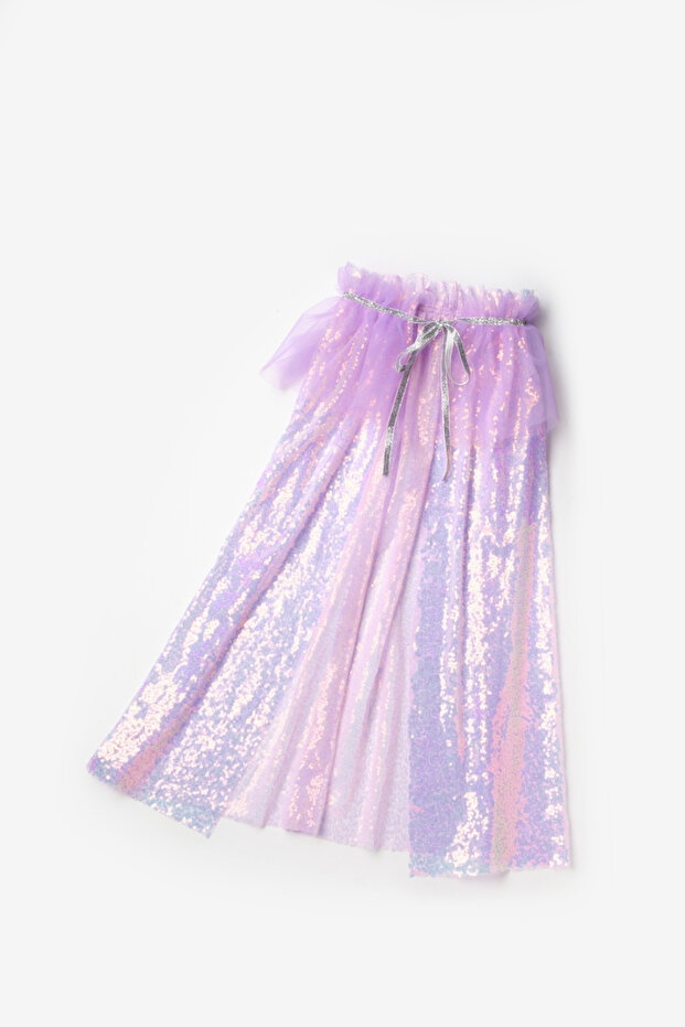 Lilac Sequined Girl's Party Cape