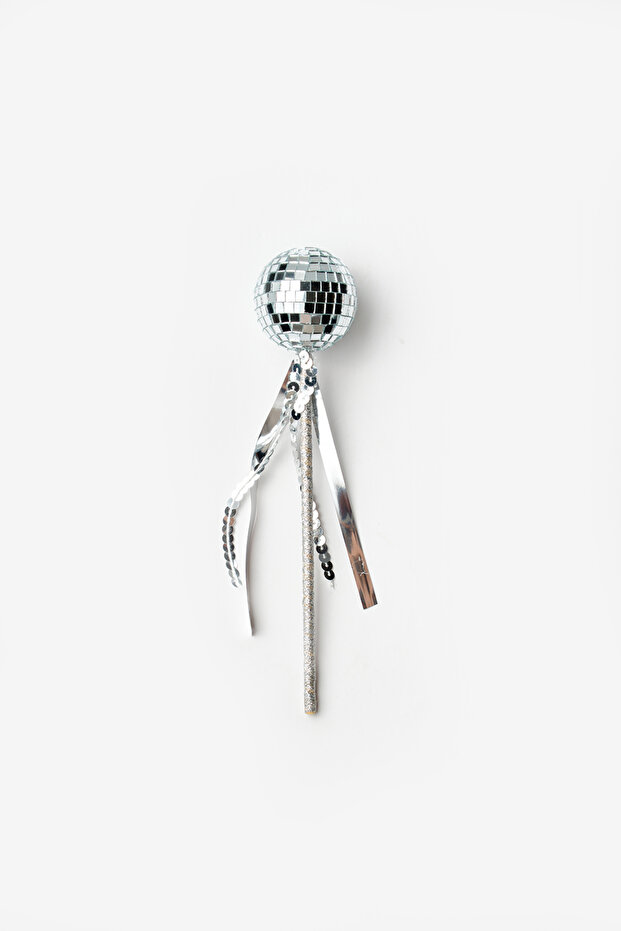 Silver Disco Ball Figured Girl's Party Wand