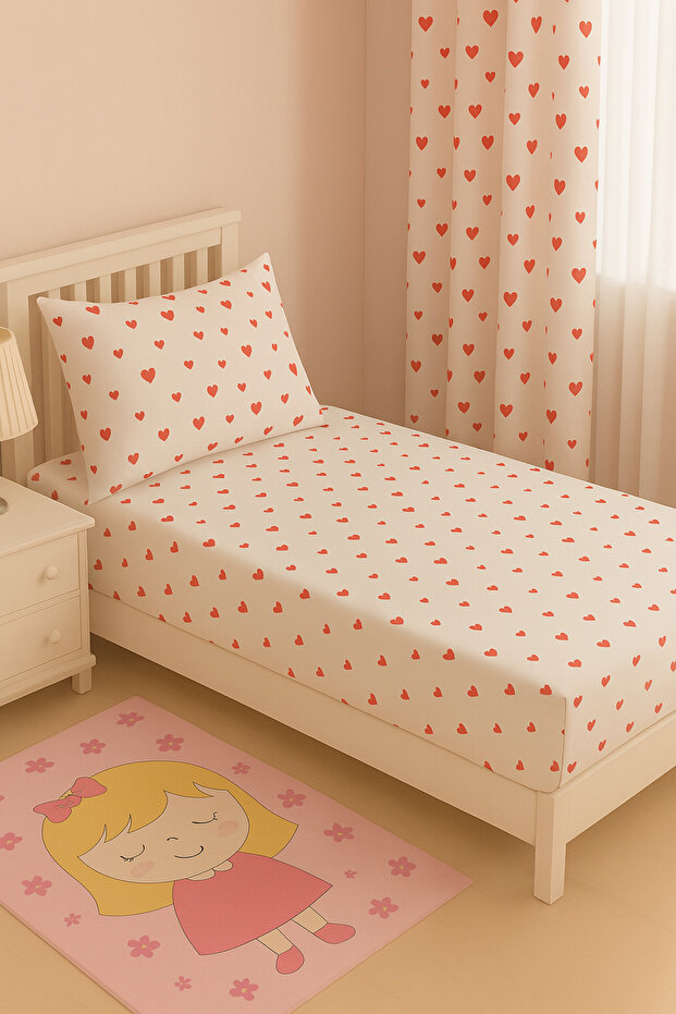 Single Cotton Fitted Sheet + 1 Pillowcase Set Quality Durable Children's Pattern Set