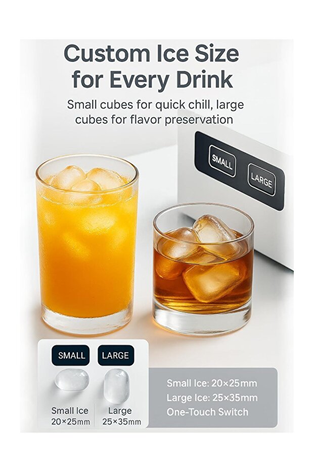 Ice Making Machine, Portable Countertop Automatic Bullet Ice Cube Maker - 5
