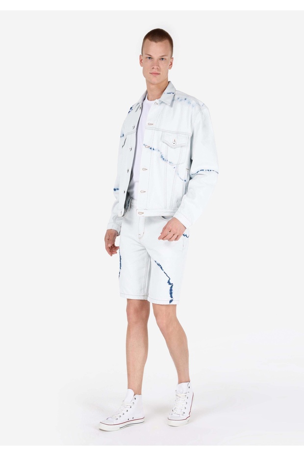 Regular Fit Orta Bel  Erkek Natural Jean Şort - 3