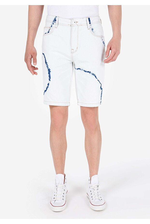 Regular Fit Orta Bel  Erkek Natural Jean Şort - 4