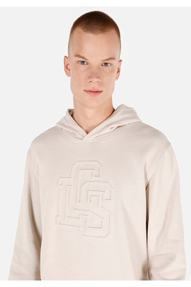 Regular Fit Erkek Örme Bej Sweatshirt - 4