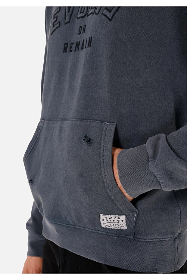 Regular Fit Erkek Örme Antrasit Sweatshirt - 5