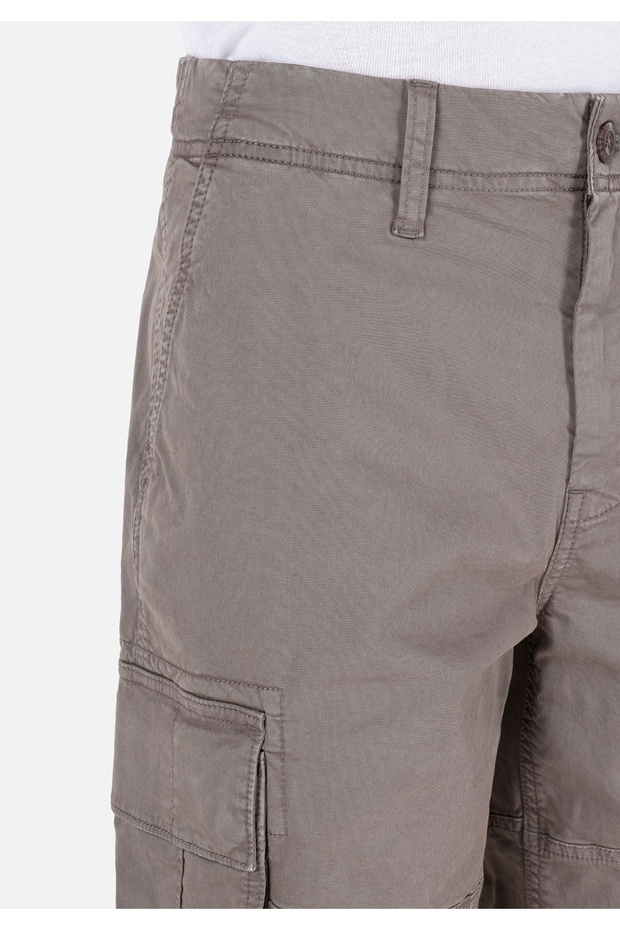 Regular Fit Orta Bel Düz Erkek Yeşil Şort - 5