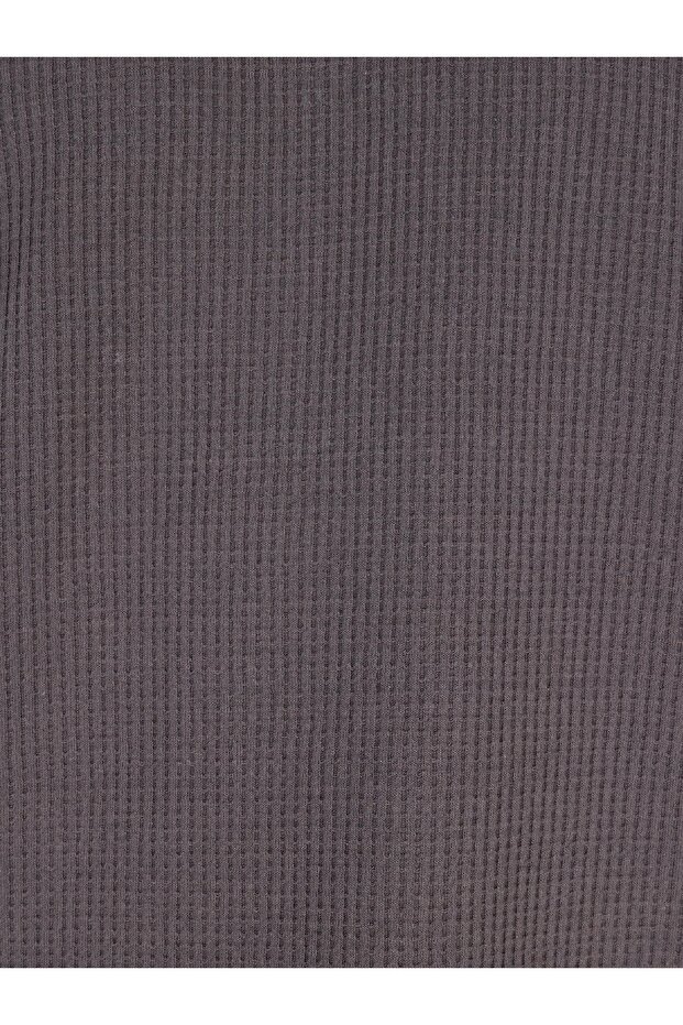 Regular Fit Bisiklet Yaka Dokulu Antrasit Erkek Kısa Kol Tişört - 6