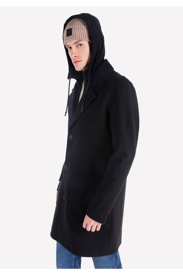 Regular Fit Erkek Siyah Kaban - 1