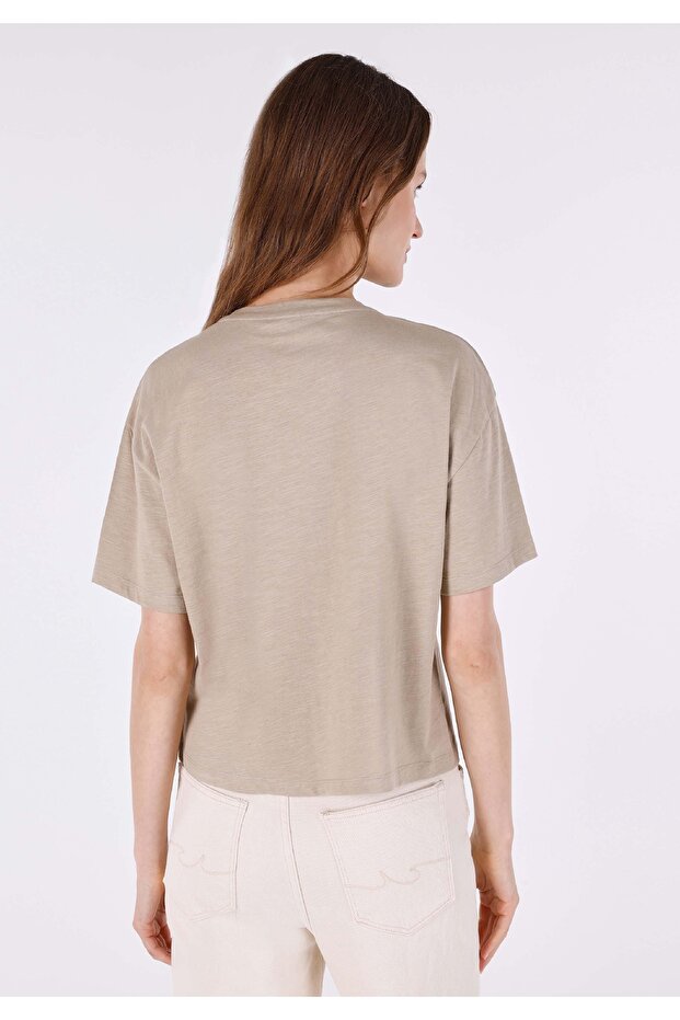 Regular Fit Yuvarlak Yaka Kadın Kısa Kol Tişört - 2