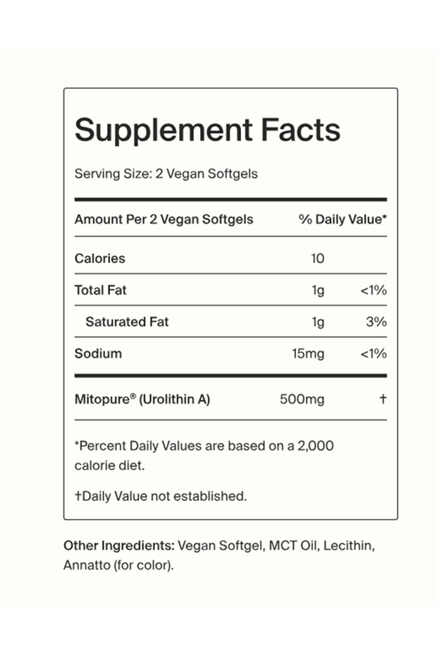 Time-Line Mitopure Urolithin A 500mg 60 softgels.Usa Menşei..39117 - 4